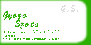 gyozo szots business card